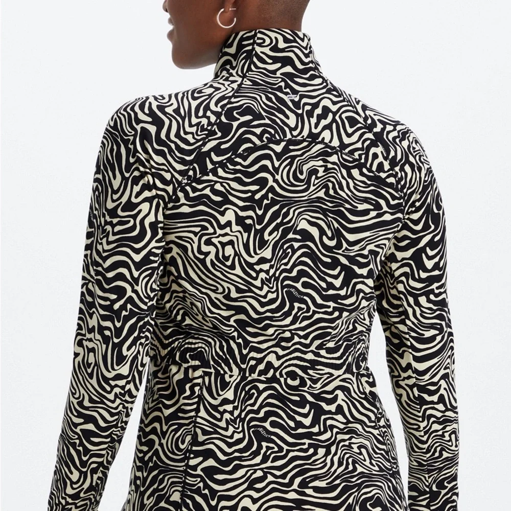 Fabletics XL Marbled Zebra Trinity Performance Activewear Zip Jacket w/ Pockets - Picture 10 of 16